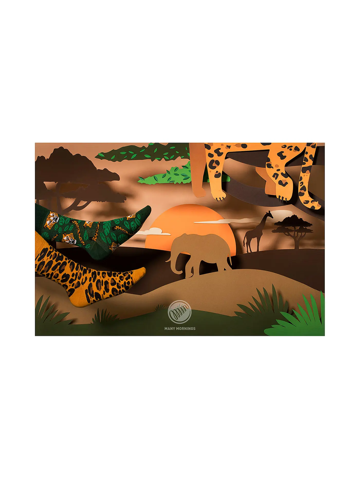 MANY MORNINGS | Damen Socken EL LEOPARD orange | 